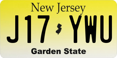 NJ license plate J17YWU