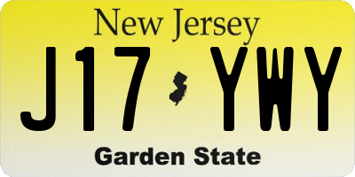 NJ license plate J17YWY