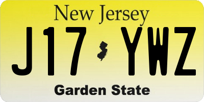 NJ license plate J17YWZ