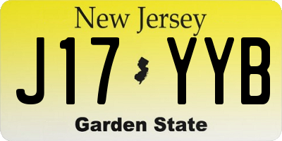NJ license plate J17YYB