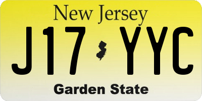 NJ license plate J17YYC