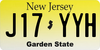 NJ license plate J17YYH