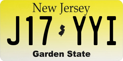 NJ license plate J17YYI
