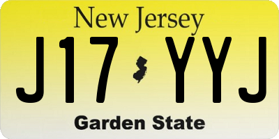 NJ license plate J17YYJ