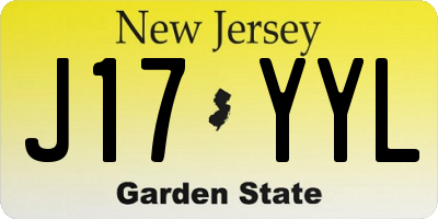 NJ license plate J17YYL