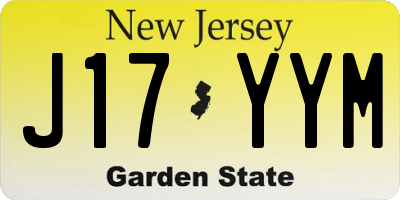 NJ license plate J17YYM