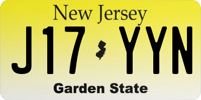 NJ license plate J17YYN