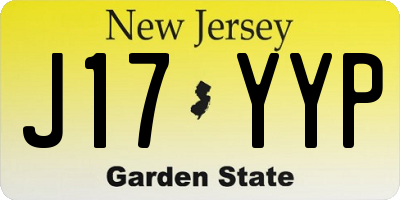 NJ license plate J17YYP