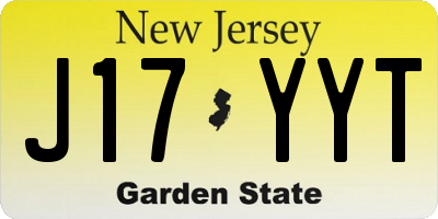 NJ license plate J17YYT