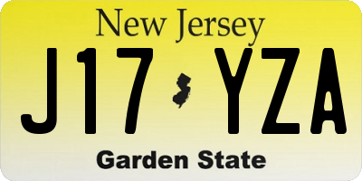 NJ license plate J17YZA