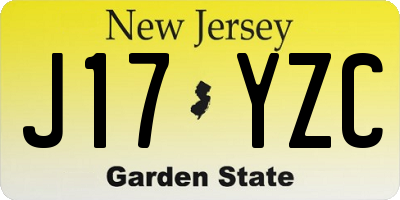 NJ license plate J17YZC