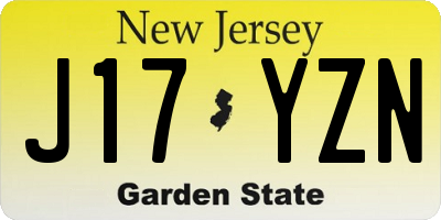 NJ license plate J17YZN