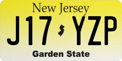 NJ license plate J17YZP