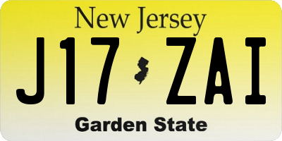 NJ license plate J17ZAI