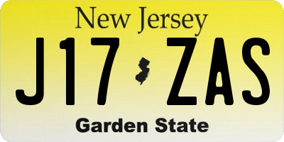 NJ license plate J17ZAS