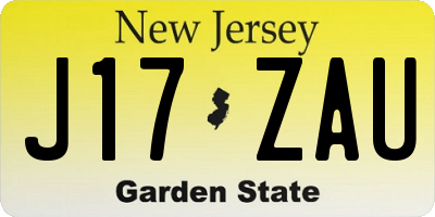 NJ license plate J17ZAU
