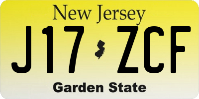 NJ license plate J17ZCF