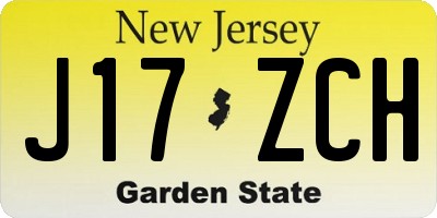 NJ license plate J17ZCH