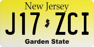 NJ license plate J17ZCI