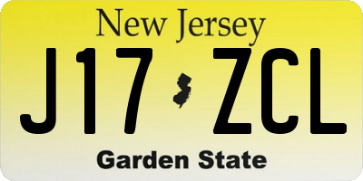 NJ license plate J17ZCL