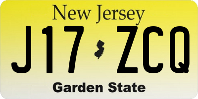 NJ license plate J17ZCQ