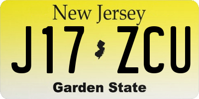 NJ license plate J17ZCU