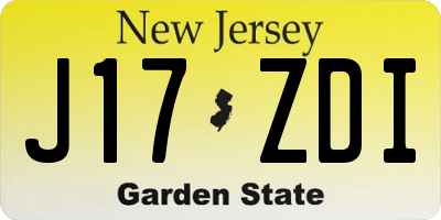 NJ license plate J17ZDI