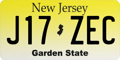 NJ license plate J17ZEC