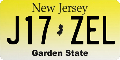 NJ license plate J17ZEL