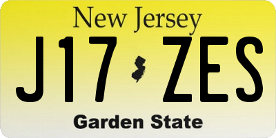 NJ license plate J17ZES