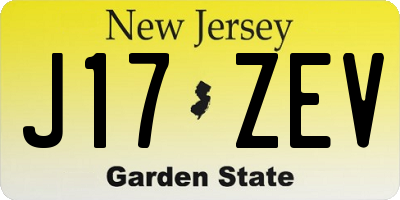 NJ license plate J17ZEV