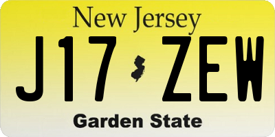 NJ license plate J17ZEW