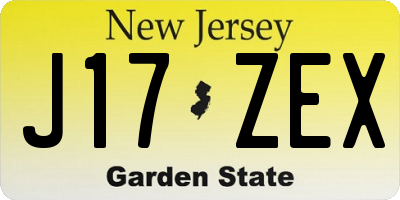 NJ license plate J17ZEX