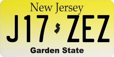 NJ license plate J17ZEZ