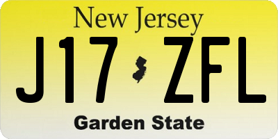 NJ license plate J17ZFL