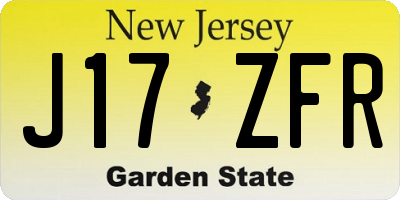 NJ license plate J17ZFR