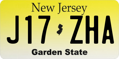 NJ license plate J17ZHA