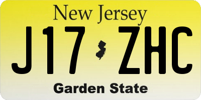 NJ license plate J17ZHC