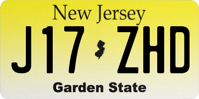 NJ license plate J17ZHD