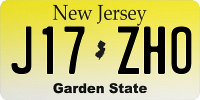 NJ license plate J17ZHO