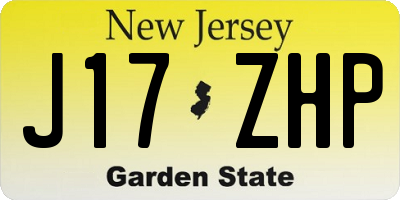 NJ license plate J17ZHP