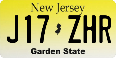 NJ license plate J17ZHR