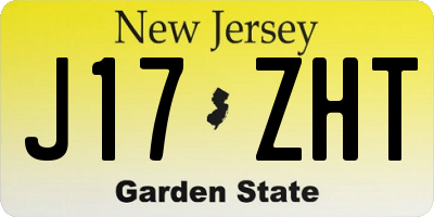 NJ license plate J17ZHT