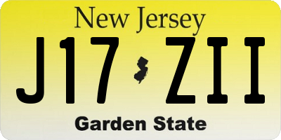 NJ license plate J17ZII
