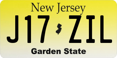 NJ license plate J17ZIL