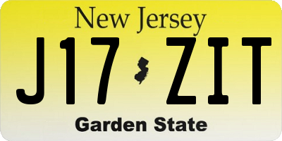NJ license plate J17ZIT