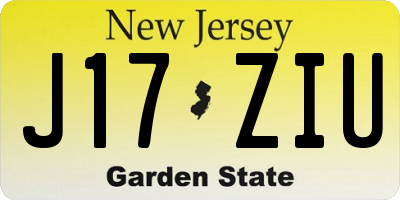 NJ license plate J17ZIU