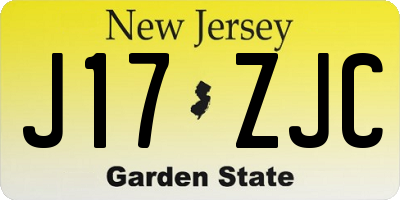 NJ license plate J17ZJC