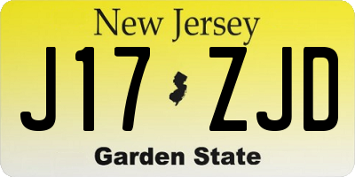 NJ license plate J17ZJD