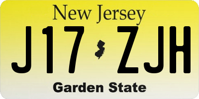 NJ license plate J17ZJH